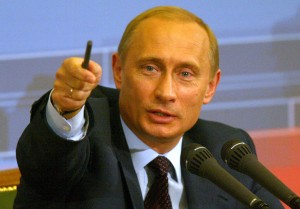 Vladimir Putin trades propaganda barbs with the West